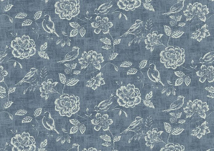 Bird Garden, Denim - Roman Blind - Image 6